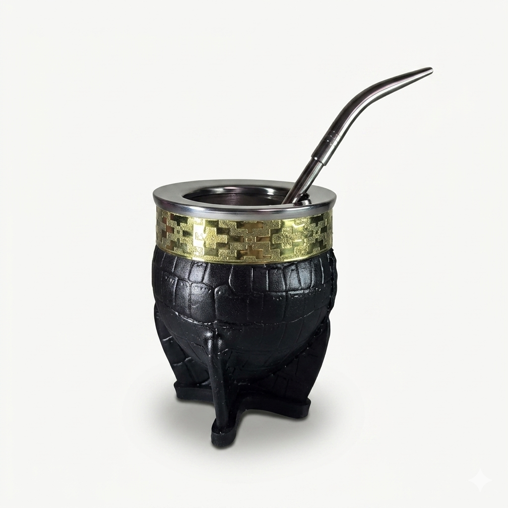 Mate Imperial Croco Black Acero Premium