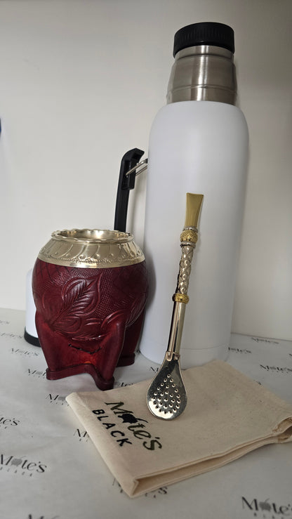Set Mate Torpedo de Calabaza Bordó + Bombillón de Alpaca + Termo 1L de Regalo