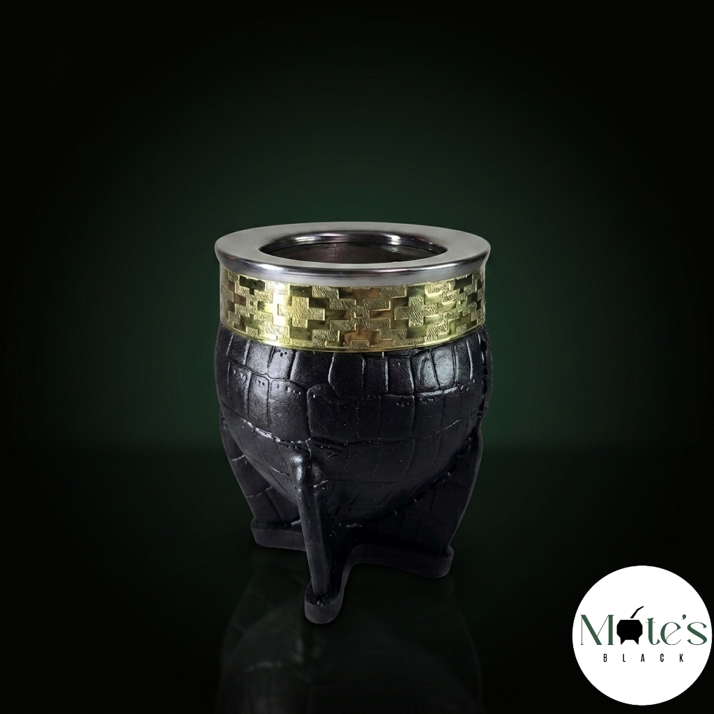 Mate Imperial Croco Black Acero Premium