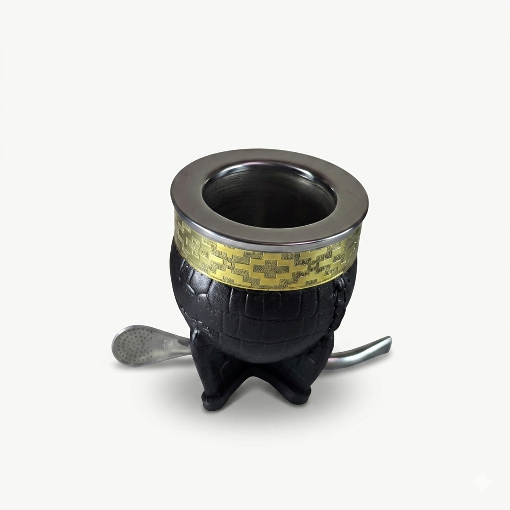 Mate Imperial Croco Black Acero Premium