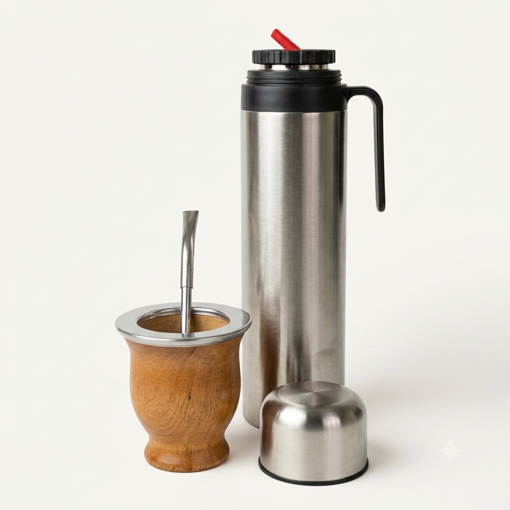 Pack Matero Premium | Mate Camionero + Bombilla + Termo 1L