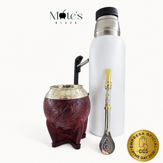 Set Mate Torpedo de Calabaza Bordó + Bombillón de Alpaca + Termo 1L de Regalo