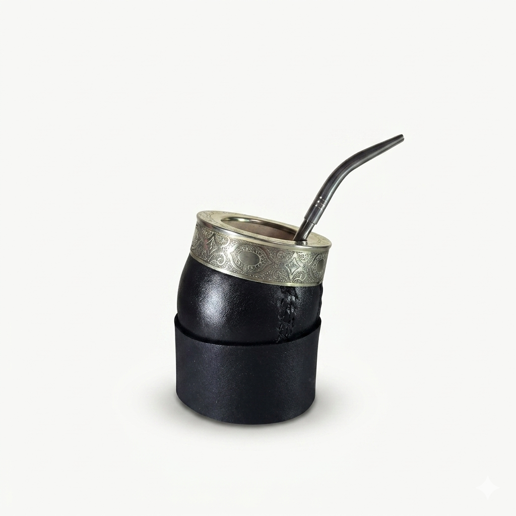 Mate Imperial de Calabaza Premium con Base de Cuero
