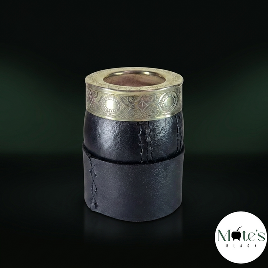 Mate Imperial de Calabaza Premium con Base de Cuero