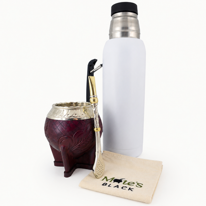 Set Mate Torpedo de Calabaza Bordó + Bombillón de Alpaca + Termo 1L de Regalo